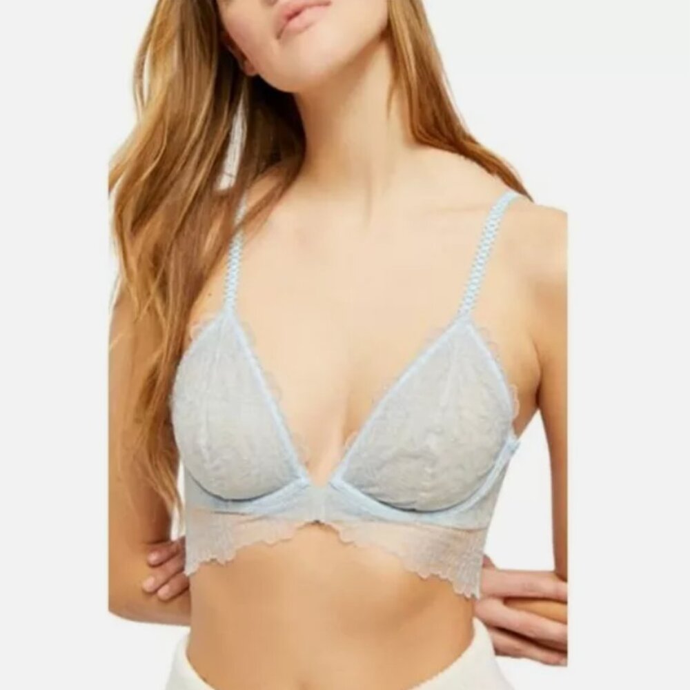 Free People Lucia Underwire Bra Blue Hydrangea 36B